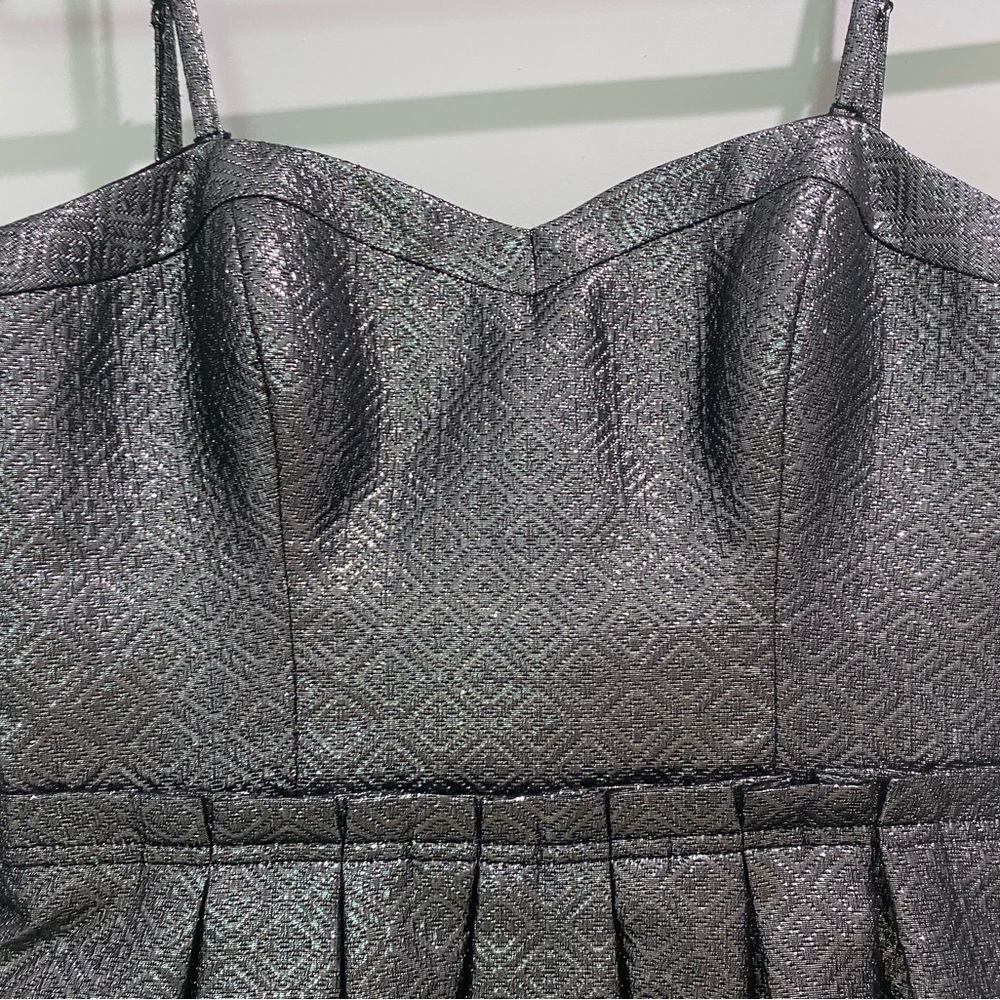 New! Guess Silver Metallic Jacquard Party Dress